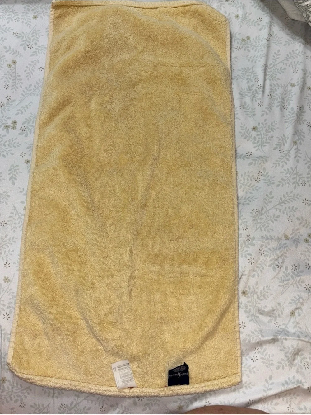 VGE RALPH LAUREN *KATHLEEN Yellow FLORAL Shabby ROSES HAND TOWEL & BATH TOWEL